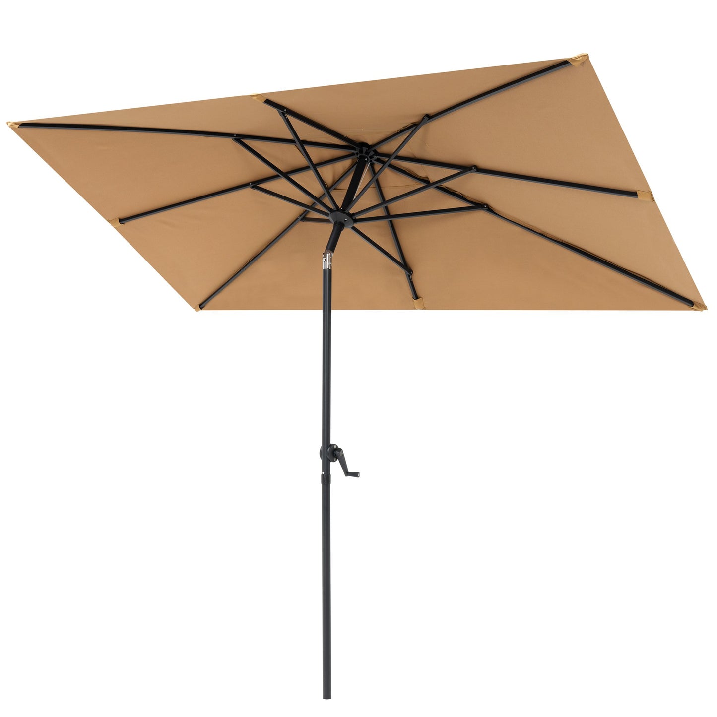 Crestlive Products Outdoor 9x5 ft Rectangular Market Umbrella Double Top Aluminum Tilt