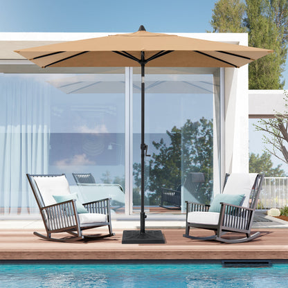Crestlive Products Outdoor 9x5 ft Rectangular Market Umbrella Double Top Aluminum Tilt