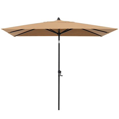 Crestlive Products Outdoor 9x5 ft Rectangular Market Umbrella Double Top Aluminum Tilt
