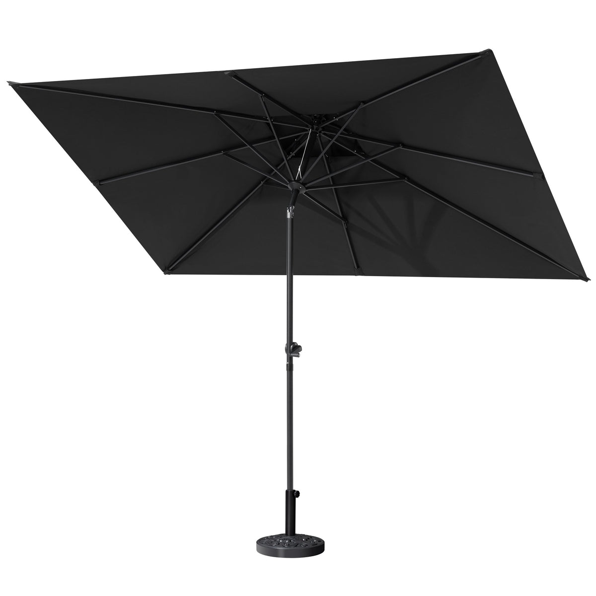 Crestlive Products 9x5ft Aluminum Double Top Rectangular Tilt Market Umbrella