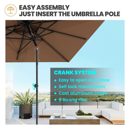 Crestlive Products Outdoor 9x5 ft Extra Large Rectangular Market Umbrella Double Top Aluminum Tilt