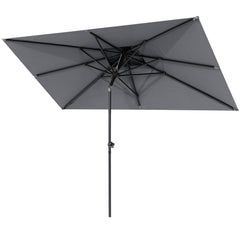9x5 ft Aluminum Market Umbrella with Tilt & Double Top