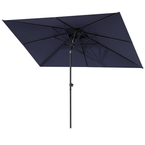 Crestlive Products 9x5ft Aluminum Double Top Rectangular Tilt Market Umbrella