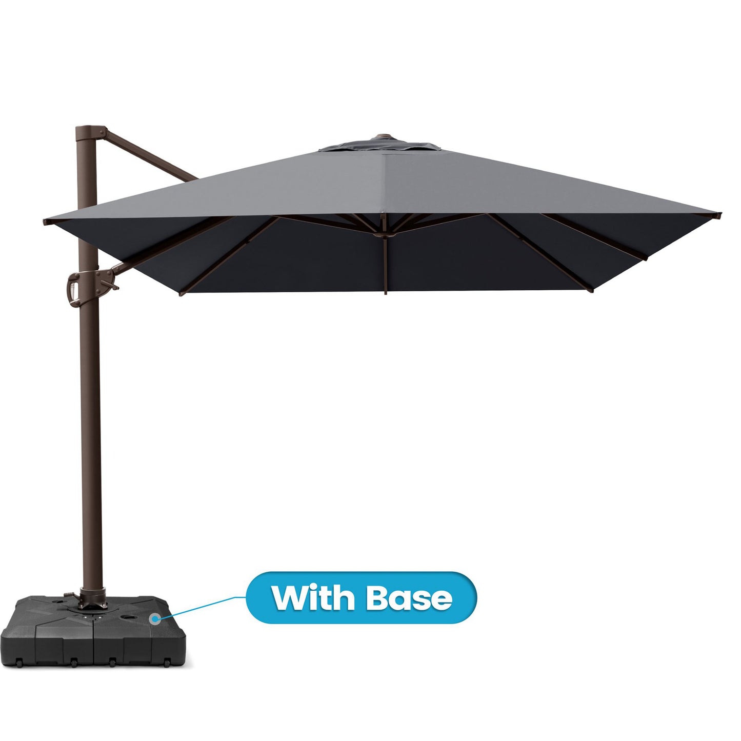 Crestlive Products 10x13ft Aluminum Crank Cantilever Patio Umbrella with Base