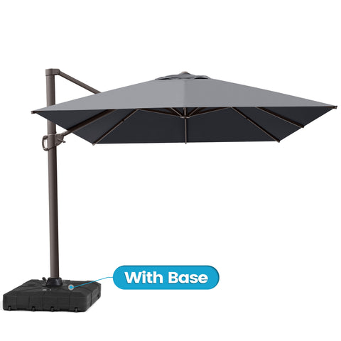 Crestlive Products 13x10ft Aluminum Crank Cantilever Patio Umbrella with Base Options