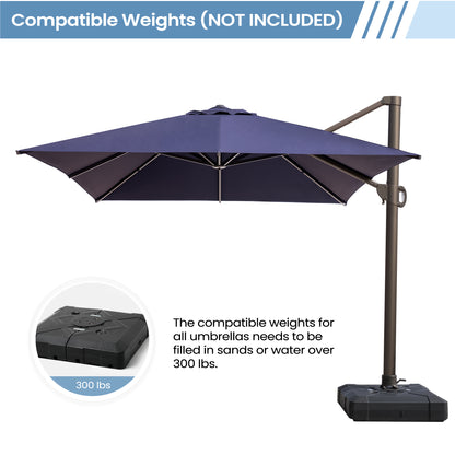 Crestlive Products 10'x 13' Patio Offset Cantilever Umbrella High-strength Aluminum Pole with 360°Rotation 5 Heights Adjustable Umbrella