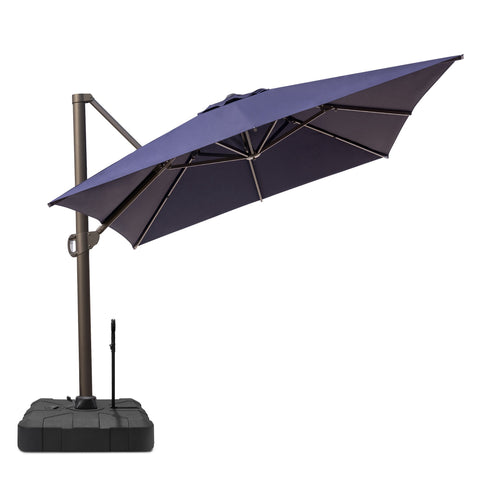 Crestlive Products 13x10ft Aluminum Crank Cantilever Patio Umbrella with Base Options