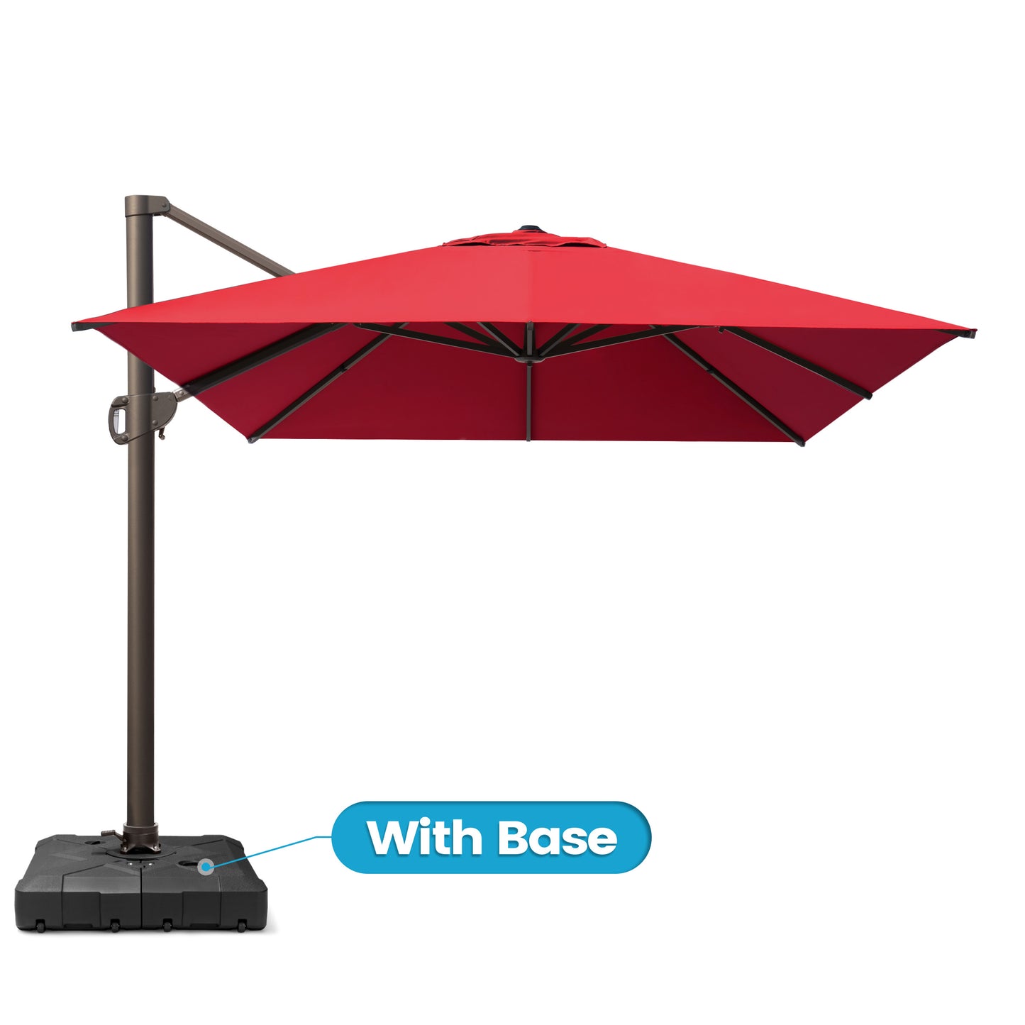 Crestlive Products 10x13ft Aluminum Crank Cantilever Patio Umbrella with Base