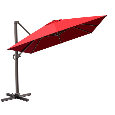 Crestlive Products 13x10ft Aluminum Crank Cantilever Patio Umbrella with Base Options