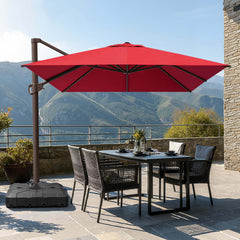 13x10 ft Aluminum Cantilever Patio Umbrella (Base Options)