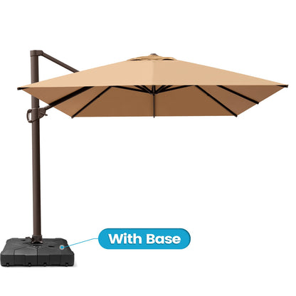 Crestlive Products 10x13ft Aluminum Crank Cantilever Patio Umbrella with Base