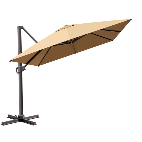 Crestlive Products 13x10ft Aluminum Crank Cantilever Patio Umbrella with Base Options