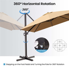 13x10 ft Aluminum Cantilever Patio Umbrella (Base Options)