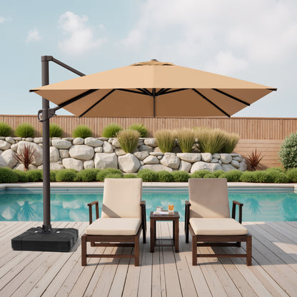 Crestlive Products 10x13ft Aluminum Crank Cantilever Patio Umbrella with Base