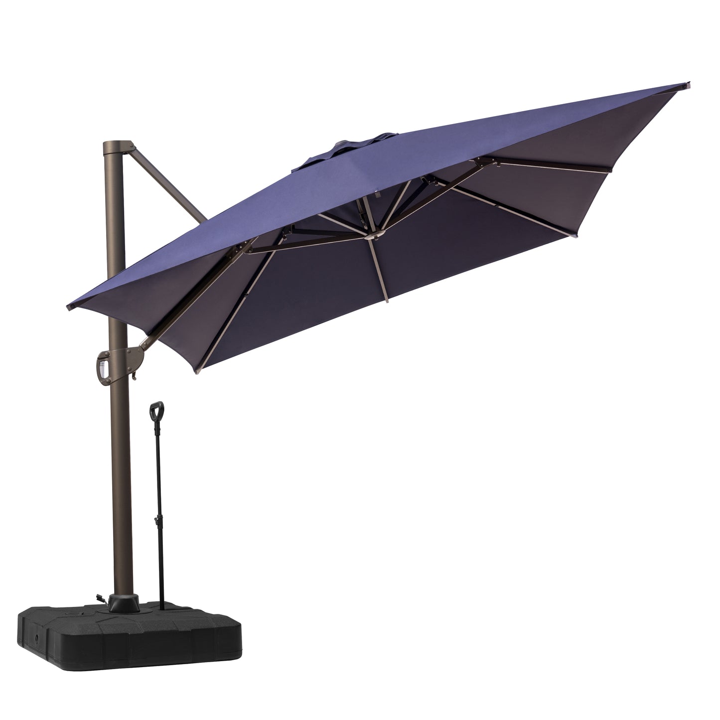 Crestlive Products 10x13ft Aluminum Crank Cantilever Patio Umbrella with Base