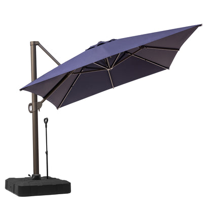 Crestlive Products 10x13ft Aluminum Crank Cantilever Patio Umbrella with Base