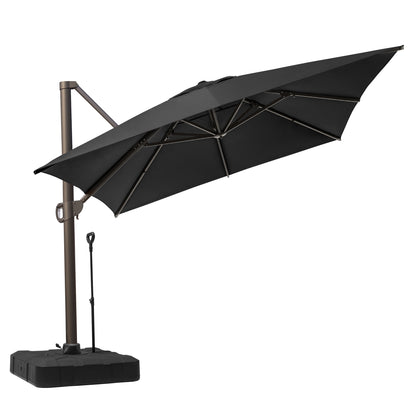 Crestlive Products 10x13ft Aluminum Crank Cantilever Patio Umbrella with Base