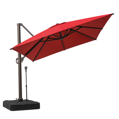 Crestlive Products 10x13ft Aluminum Crank Cantilever Patio Umbrella with Base