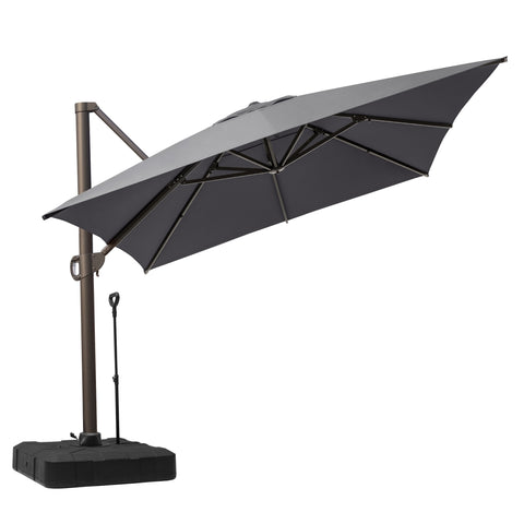 Crestlive Products 13x10ft Aluminum Crank Cantilever Patio Umbrella with Base Options