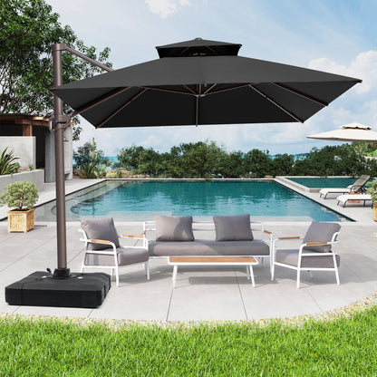 Crestlive Products 13x10ft Aluminum Double Top Crank Cantilever patio Umbrella