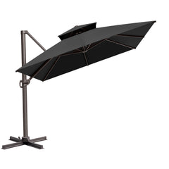 13x10 ft Aluminum Cantilever Patio Umbrella with Double Top