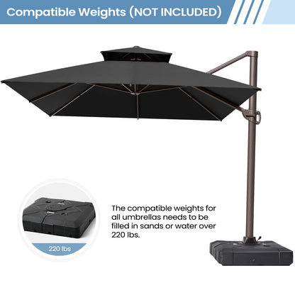 Crestlive Products 13x10ft Aluminum Double Top Crank Cantilever patio Umbrella