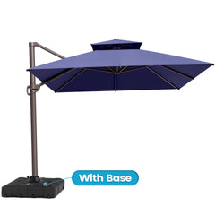 13x10 ft Aluminum Cantilever Patio Umbrella with Double Top