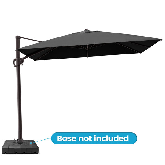 Outdoor 9x11 ft Aluminum Cantilever Umbrella Rectangle with Base 360° Rotation