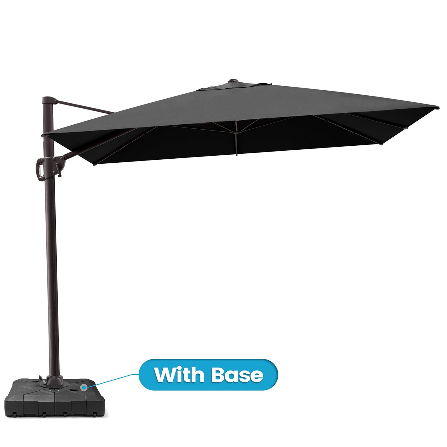 Crestlive Products 9x11ft Aluminum Crank Cantilever Patio Umbrella with Base