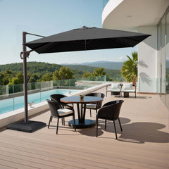 11x9 ft Aluminum Cantilever Patio Umbrella (Base Options)