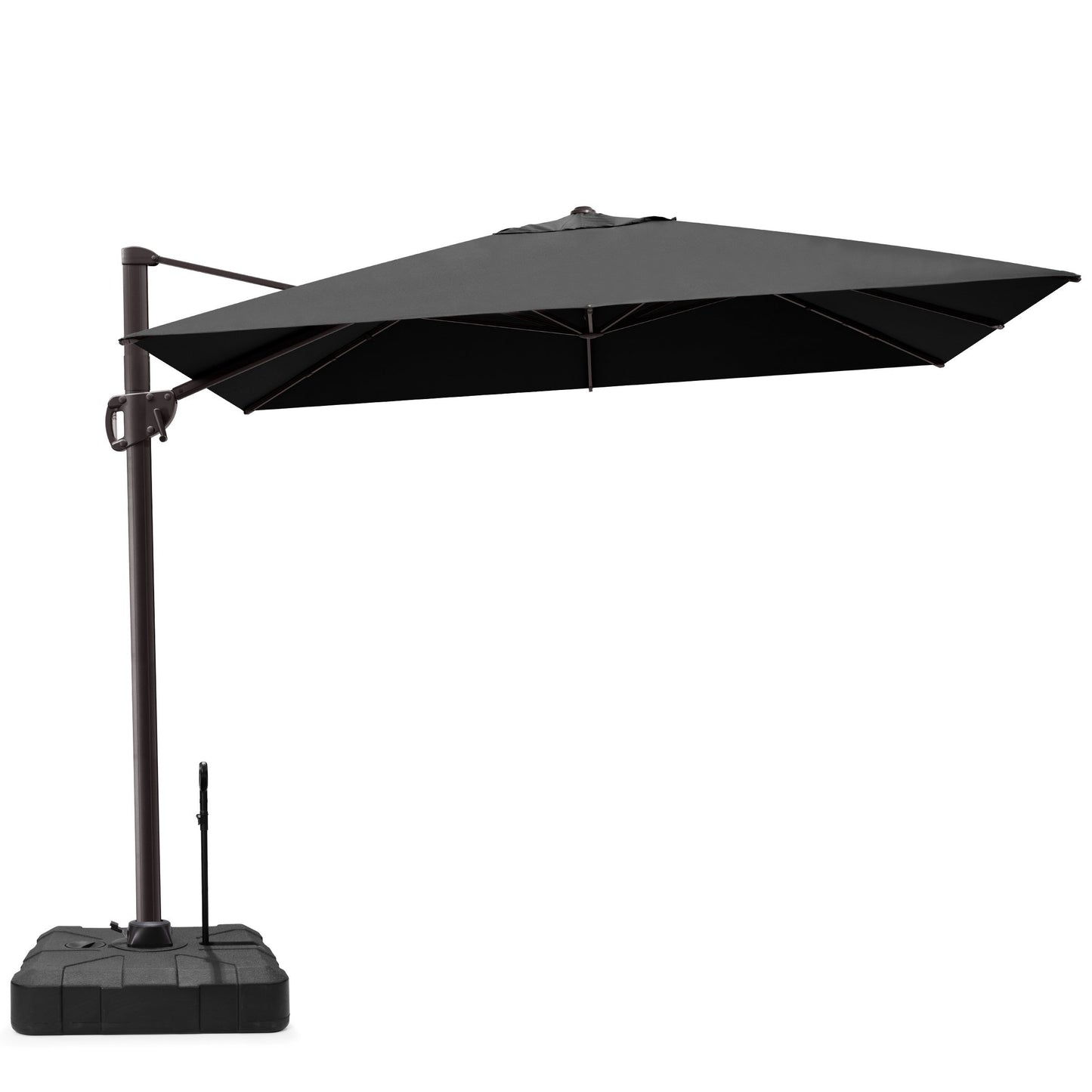Crestlive Products 11x9ft Aluminum Crank Cantilever Patio Umbrella with Base Options