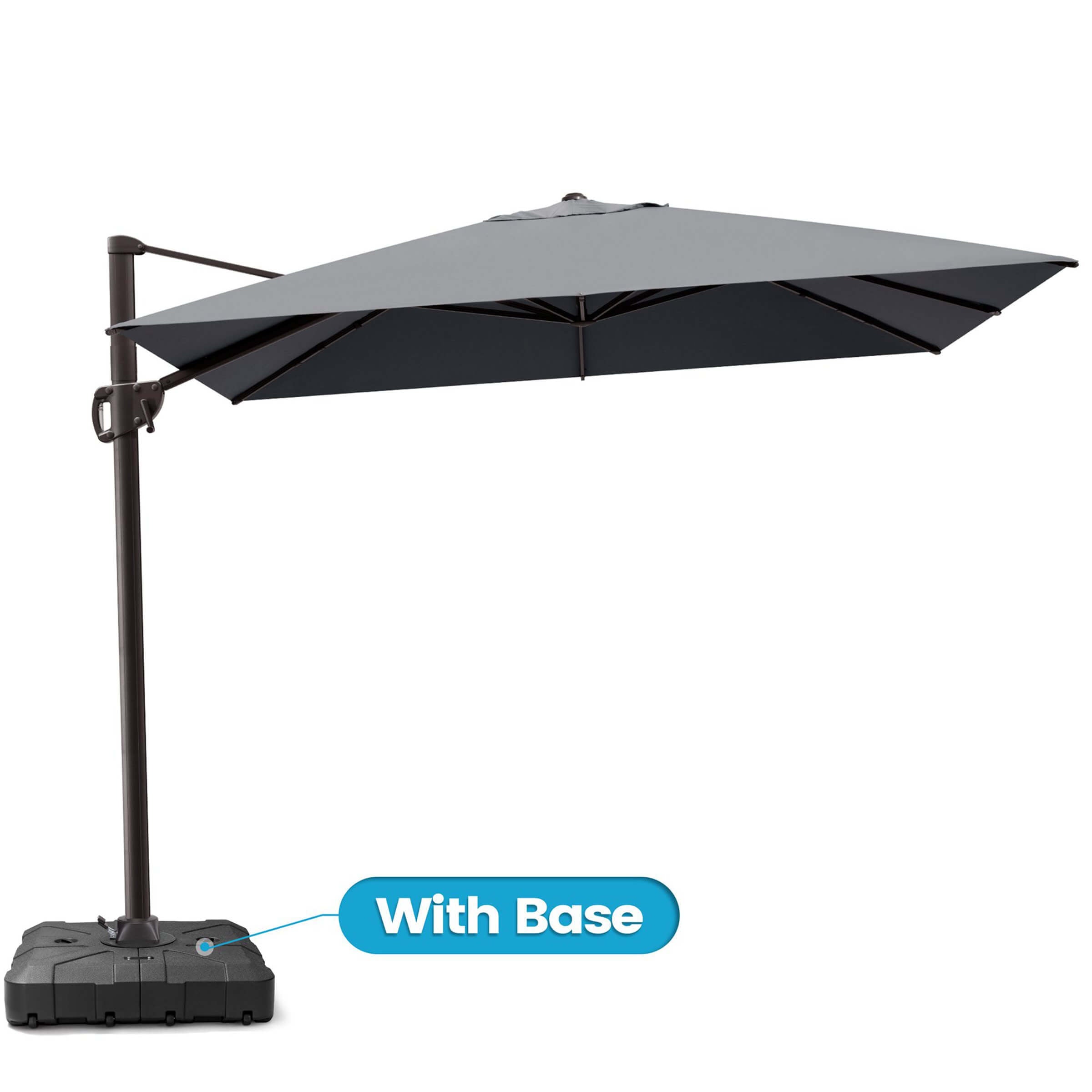 9 x 11 ft Crestlive Products Outdoor Patio Cantilever Offset Umbrella with Base
