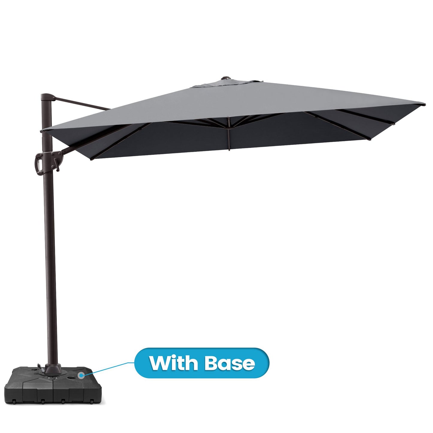 Crestlive Products 9x11ft Aluminum Crank Cantilever Patio Umbrella with Base