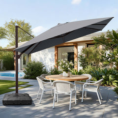 11x9 ft Aluminum Cantilever Patio Umbrella (Base Options)
