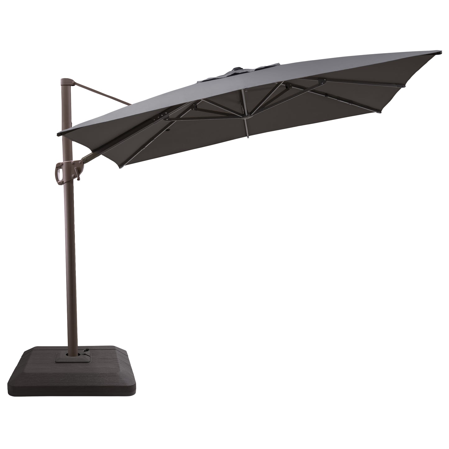 Crestlive Products 11x9ft Aluminum Crank Cantilever Patio Umbrella with Base Options