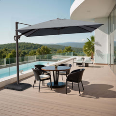 11x9 ft Aluminum Cantilever Patio Umbrella (Base Options)