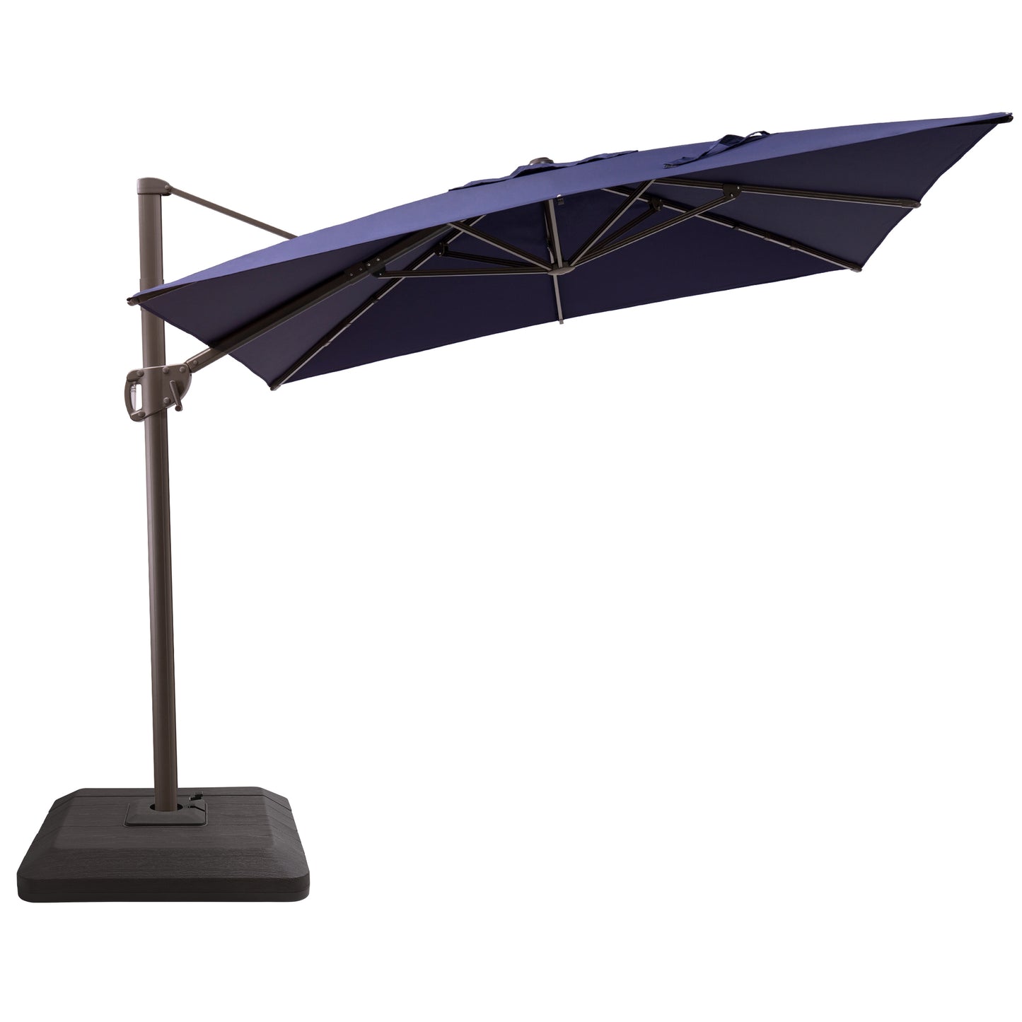 Crestlive Products 11x9ft Aluminum Crank Cantilever Patio Umbrella with Base Options