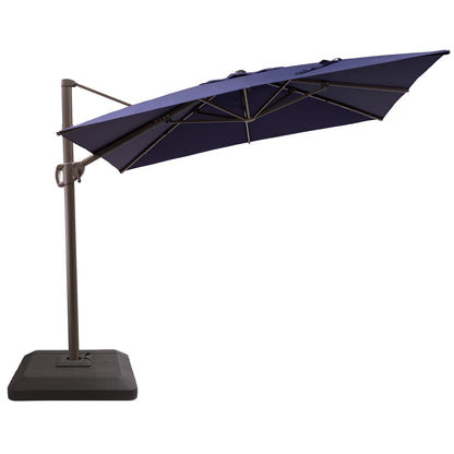 Crestlive Products 11x9ft Aluminum Crank Cantilever Patio Umbrella with Base Options