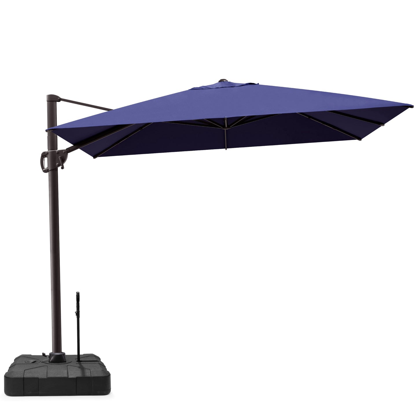 Crestlive Products 11x9ft Aluminum Crank Cantilever Patio Umbrella with Base Options