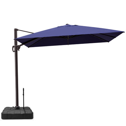 Crestlive Products 11x9ft Aluminum Crank Cantilever Patio Umbrella with Base Options