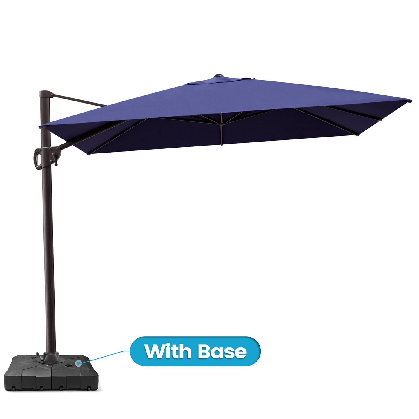 Crestlive Products 9x11ft Aluminum Crank Cantilever Patio Umbrella with Base