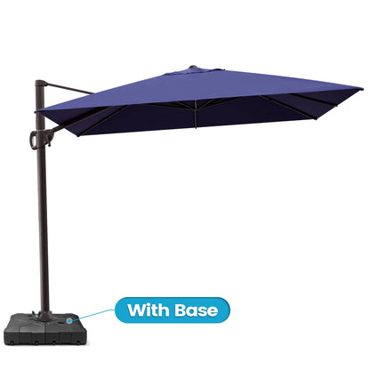 Crestlive Products 9x11ft Aluminum Crank Cantilever Patio Umbrella with Base