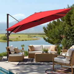 11x9 ft Aluminum Cantilever Patio Umbrella (Base Options)