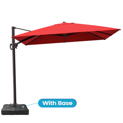 Crestlive Products 9x11ft Aluminum Crank Cantilever Patio Umbrella with Base