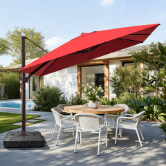 11x9 ft Aluminum Cantilever Patio Umbrella (Base Options)