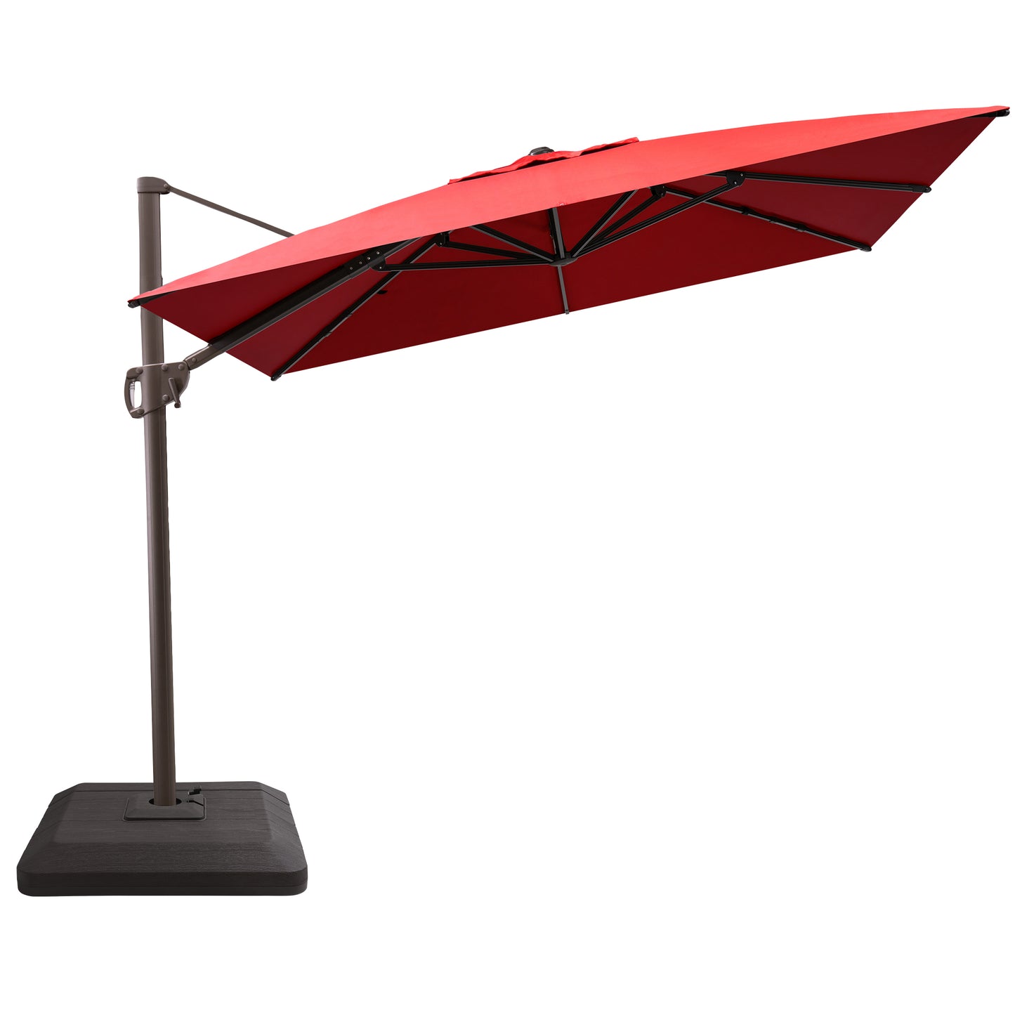 Crestlive Products 11x9ft Aluminum Crank Cantilever Patio Umbrella with Base Options