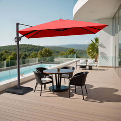 11x9 ft Aluminum Cantilever Patio Umbrella (Base Options)