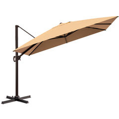 Crestlive Products 9x11ft Rectangular Cantilever Umbrella with Wheel, Windproof Frame, 3-year Fade-Resistant Fabric, 360-degree Rotating