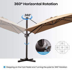 11x9 ft Aluminum Cantilever Patio Umbrella (Base Options)