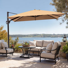 11x9 ft Aluminum Cantilever Patio Umbrella (Base Options)